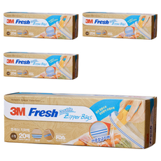 3M 保鮮夾鏈袋 小, 小(S), 20入, 4個