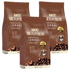ucc 職人的珈琲 金質重焙咖啡豆, 咖啡豆(無研磨), 400g, 3包