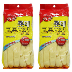 LOTTE 樂天 橡膠手套, 象牙白, S, 20組