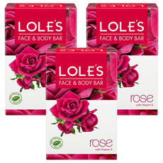 LOLE'S 草本護膚潔顏皂 玫瑰, 100g, 3個