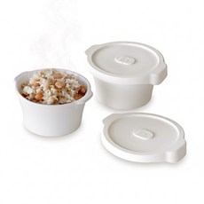 Iwooa 溫氣陶瓷密封微波爐飯碗, 2個, 象牙白