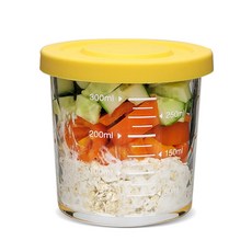 미르코리아 헥사 눈금 쉐이크자 유리병 옐로우, 400ml, 1개