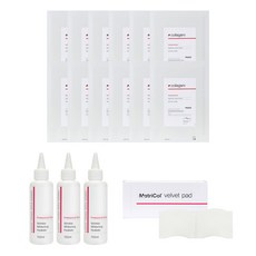 MatriCol Collagen One經典面膜 12片+Power Release亮白緊緻精華 150ml 3瓶+絲絨化妝棉, 瓶裝+包裝+盒裝, 面膜 12片+精華 150ml 3瓶+絲絨化妝棉, 1組