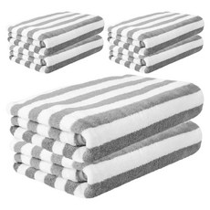 Woni家 條紋大型浴巾/海灘巾, 6個, 灰色