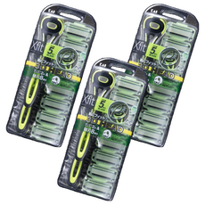 KAI 貝印 男士一次性剃須刀套組 XF5-8BS Xfit 敏感肌膚超值裝, 剃須刀 2p + 替換刀片 8p, 3組