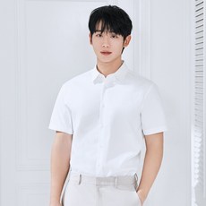 마인드브릿지 남성용 이지케어 구김없는 스판 솔리드 반팔 세미 드레스 셔츠 MADS31C0