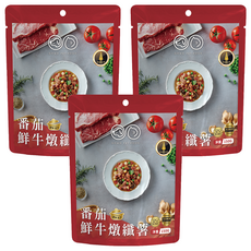 GOMO PET FOOD 鮮食餐包 貓犬專用 番茄鮮牛燉纖薯, 150g, 3包