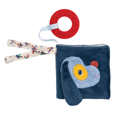 Lilliputiens 比利時 咬咬翻翻布書 長耳狗朱爾斯, 1個, 長耳狗朱爾斯 藍色