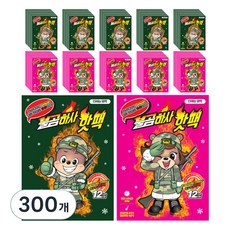 불곰하사 장시간 프리미엄 파스형 붙이는 핫팩, 300개