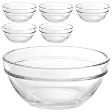 Ocean Glass Stack 4吋沙拉碗, 玻璃 透明色, 6個