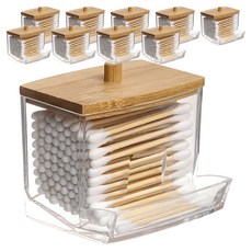 로이홈 면봉 수납 케이스 사각형 + 뚜껑 세트, 10세트, 투명