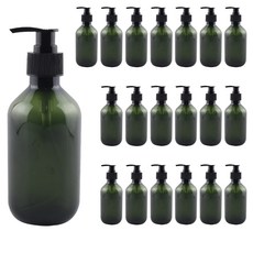 按壓式圓角分裝瓶 300ml, 綠色（容器）, 20個