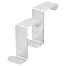 TRENY Z型雙用門後掛鉤 2入組 承重2KG, 1組, 不鏽鋼 銀色