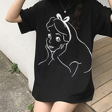 PAPERMENTS 女款愛麗絲圖案寬鬆短袖T恤