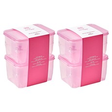 땡스소윤 냉동실 전용 밀폐용기 8호 핑크, 2세트, 밀폐용기 2p