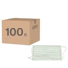 JUN 郡昱 成人平面滿版醫療口罩, 開心果綠, 50片, 2盒