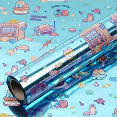 곰젤리 증착 롤 포장지 53cm x 17m, 블루, 5개