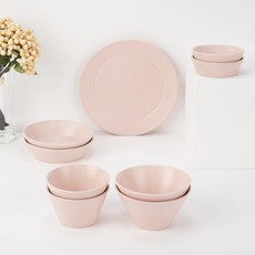Bloom at home 斯特里夏 2人餐具家用組 9件組, 迷霧玫瑰, 5種餐具