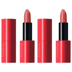 미샤 데어 루즈 쉬어 슬릭 립스틱, 2개, 14호 시에나 버니