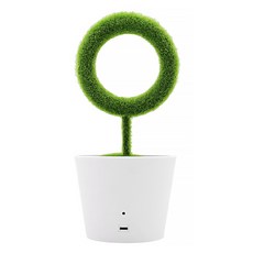 仿真綠植盆栽空氣淨化器 負氧離子 無濾網耗材 JO-732, 白綠色