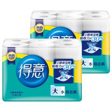 得意 金得意系列 巧撕廚房紙巾 112張, 6捲, 2袋