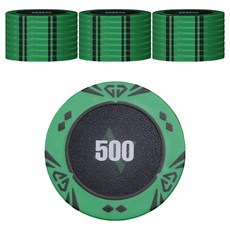AAHM 鑽石撲克籌碼 500, 綠色, 25個