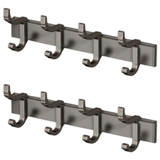 HOUDER 太空鋁活動排鉤 4勾, 2個, 槍灰色