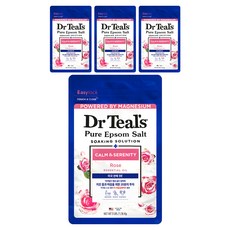닥터틸즈 퓨어 엡섬 솔트 밀크 앤 로즈 입욕제, 1.36kg, 4개