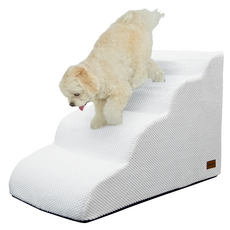 올미오펫 구름패브릭 곡선 강아지 계단, 퓨어화이트, 1개