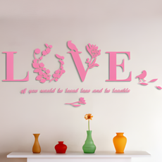 올프리즘 LOVE 3D 집꾸미기 포인트 스티커, 핑크