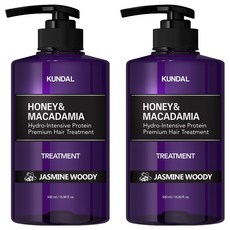 쿤달 허니 앤 마카다미아 헤어 트리트먼트 아로마에디션 자스민우디향, 500ml, 2개