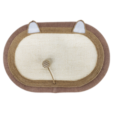 劍麻貓抓窩 劍麻墊 麻繩編織貓窩 貓抓板, 60 x 40 x 8.5cm, 貓耳白橢圓窩, 1個