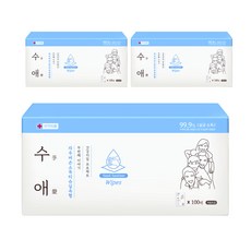 자우버 수애 손소독 티슈 실속형, 3개, 100개입, 4000mg