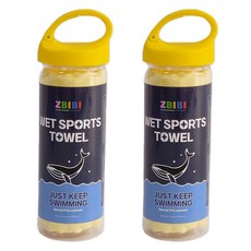 ZBIBI 游泳用濕式運動毛巾, 黃色, 2個