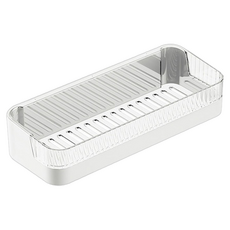 生活采家 DrillFree免打孔壁掛 瀝水收納架, 29 x 11 x 6cm, 白色, 1個