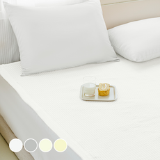 더자리 소프트 피그먼트워싱 보송보송 누빔 침대패드, 마시멜로우