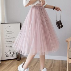 하이어리 밴딩형 레이스 발레리나 스커트