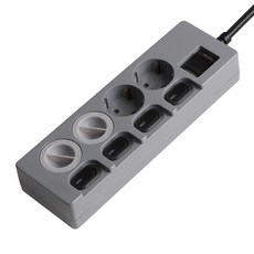 스윗홈 개별스위치 절전 멀티탭 4구 + 안전커버 2p 세트, 1.5m, 그레이블랙, 1개