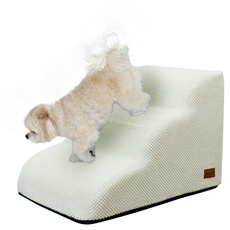 올미오펫 구름패브릭 곡선 강아지 계단, 크림아이보리, 1개