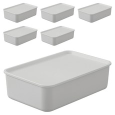 IRIS OHYAMA 愛麗思歐雅瑪 附蓋可堆疊收納盒 FTB-29 7L, 灰色, 6個