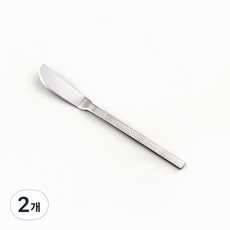 Bogen 韓國製造 錘紋光澤餐具 奶油刀, 銀色, 2個