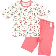 Maykids 女童款碎花七分袖上衣長褲套裝