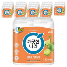 깨끗한나라 데일리 천연펄프 키친타올, 130매, 60개