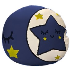 DPILLOW 星星月亮抱枕 午睡枕 兒童睡枕, 1個, 寶藍色, 40 x 40cm