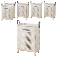 FANCY LIFE 帶手把折疊收納籃, 米色, 6個