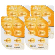 ellips 意立詩 摩洛哥護髮膠囊 豐盈水潤 黃色 6個, 6ml, 4組