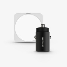 아임반 사운드픽셀 차량용 휴대폰 거치대 맥세이프 고속 Qi2 무선 충전기+ 매립형 고속 시거잭 세트 ABN-LAB-WCG-100, 샤이닝 실버(충전기)