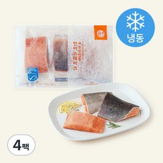 올바른 수산 냉동 연어 스테이크 (냉동), 350g, 4팩