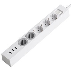 SWEET HOME 韓國製 附3個USB埠 過載保護 5孔延長線 + 安全防護蓋 2入組, 1套, 1.5m