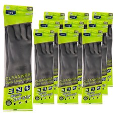 크린랩 매일쓰는 고무장갑, 그레이, 대(L), 10개